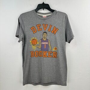 Homage Devin Booker Phoenix‎ Suns T-shirt Mens S Gray Orange Basketball NBA Fan